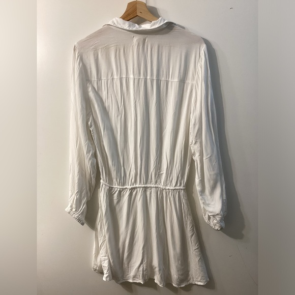 L*Space Amelia White Button-Down Swimsuit Cover-Up Dress Shirt Size S - Picture 14 of 15